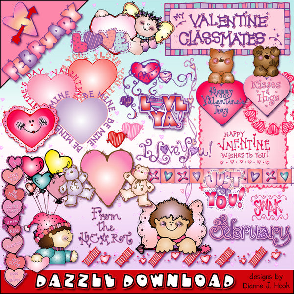 February Dazzle - Valentine Clip Art Download