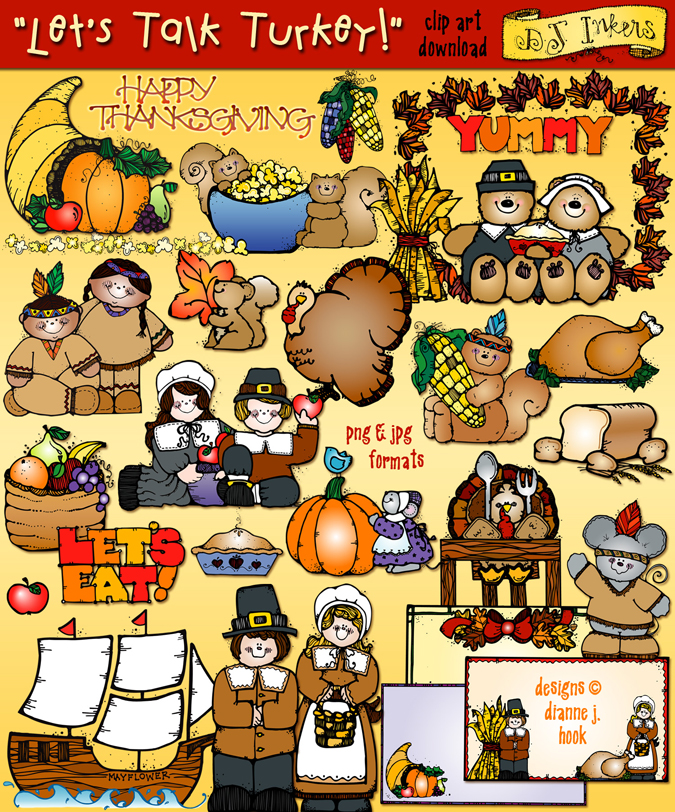 Clip art collection for Thanksgiving & harvest entertaining