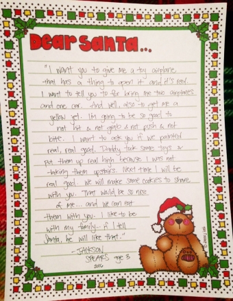 Dear Santa letter with cute Christmas clip art by DJ Inkers