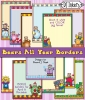 Cute clip art borders for every month of the year with seasonal bears by DJ Inkers