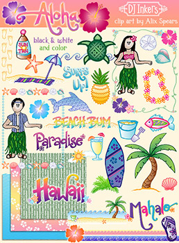 Aloha - Tropical Hawaiian Clip Art Download