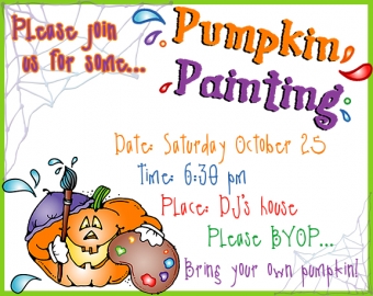 Pumpkin Painting with Halloween clip art by DJ Inkers