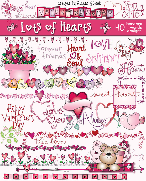 Lots of heart clip art for Love and Valentine's Day by DJ Inkers