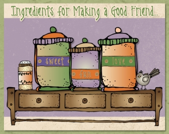 ingredients for making a good friend with clip art by DJ Inkers