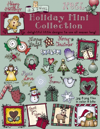 Cute little holiday clip art for Christmas and Hanukkah by DJ Inkers