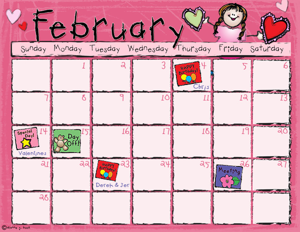 A cute Crayon Calendar for kids, teachers and smiles all year -DJ Inkers
