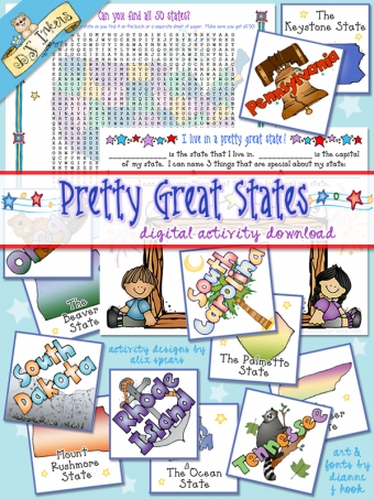 Pretty Great States - State Capitals Memory and USA Activities