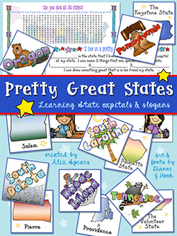 Pretty Great States - State Capitals Memory and USA Activities
