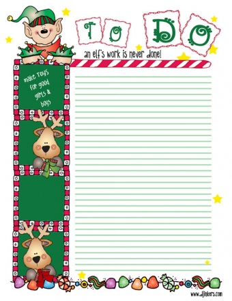 Elf Work to do list made with Christmas clip art by DJ Inkers