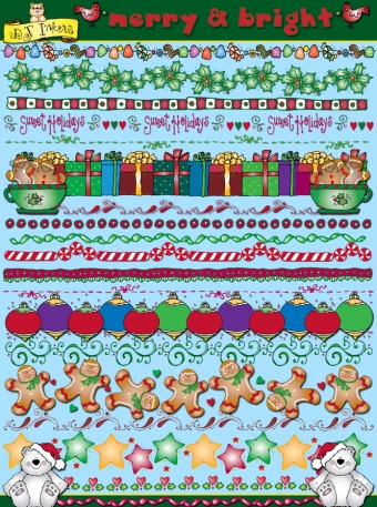 Clip art borders for Christmas by DJ Inkers