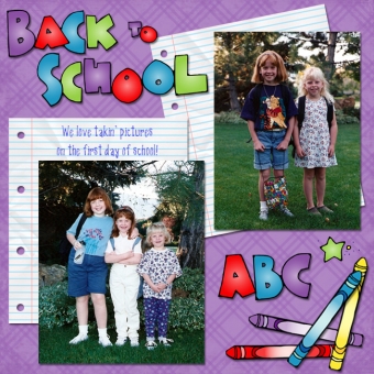 Back to school digital scrapbook page by DJ Inkers