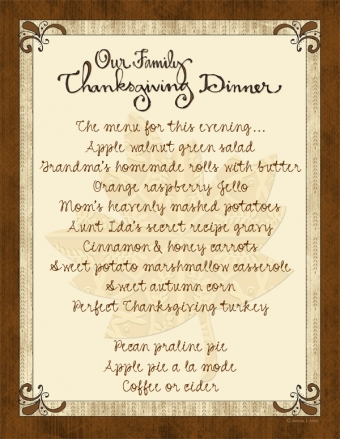 Thanksgiving menu and border by DJ Inkers