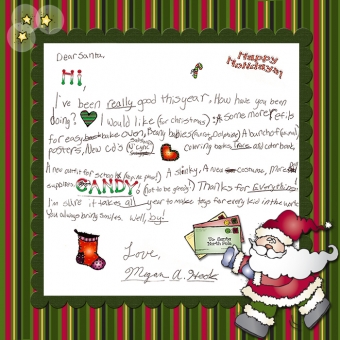 Santa letter with clip art and border by DJ Inkers