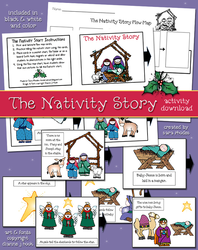 Nativity Story kids booklet and flowchart for Christmas by DJ Inkers