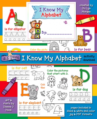 Printable alphabet work book for kids learning their ABC's by DJ Inkers