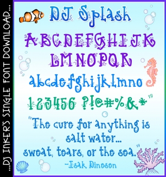 Make a splash on your projects with this fun water font by DJ Inkers