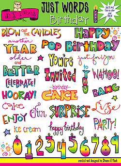 Birthday Words Clip Art Download