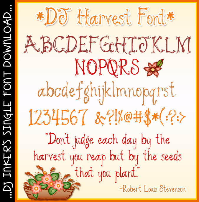 An elegant font for fall, harvest and soft country smiles by DJ Inkers