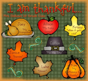 I am thankful - Thanksgiving clip art by DJ Inkers