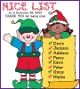 Cute Christmas nice list with elf clip art and candy cane font by DJ Inkers