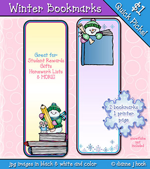 Winter Bookmarks Printable Download