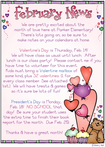 February Newsletter border with hearts by DJ Inkers