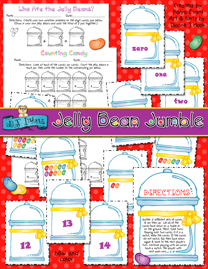 Counting and learning numbers will be sweet with this Jelly Bean Jumble game by DJ Inkers