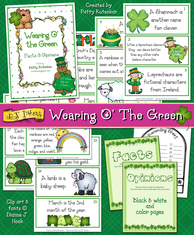 St Patrick's Day Facts and Opinions activity for kids by DJ Inkers