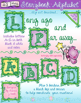 Storybook Alphabet Clip Art Letter Blocks Download