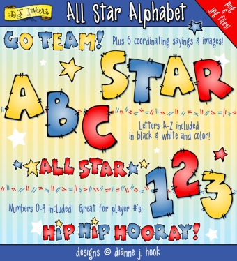 All Star Clip Art Alphabet Download