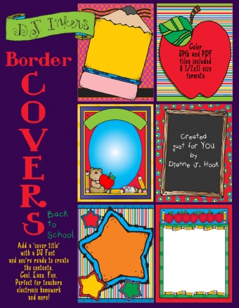 School Borders for teachers and classroom project covers by DJ Inkers