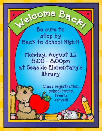 Back to school night sample with cute school border by DJ Inkers