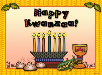 Happy Kwanzaa card made with clip art by DJ Inkers