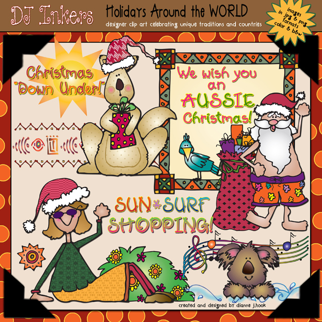 Christmas in Australia clip art by DJ Inkers