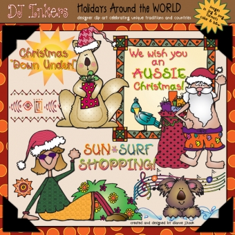 Christmas in Australia clip art by DJ Inkers