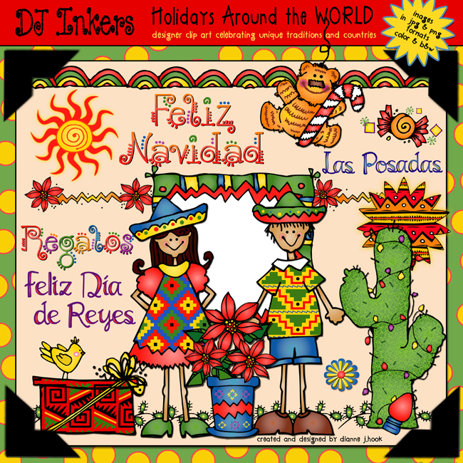 Clip art, borders & fun facts about holidays around the world by DJ Inkers