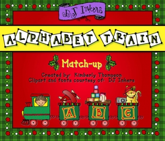 Holiday Alphabet Train learning activity for Christmas by DJ Inkers