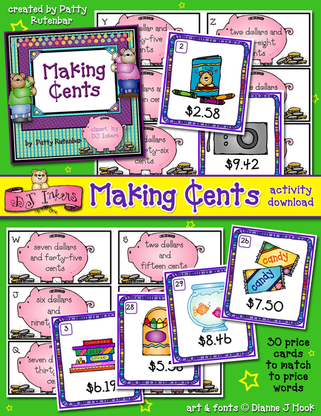 Help kids make cents of money with this fun learning activity by DJ Inkers