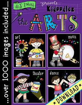 The Arts - Kid Doodles Clip Art for Music, Dance, Art and Drama