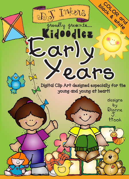 Cute kids clip art for preschool, Kindergarten and early education by DJ Inkers