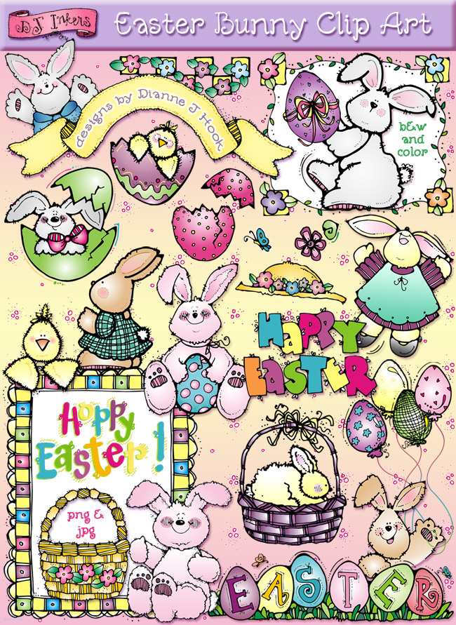 A whimsical collection of springtime clip art by DJ Inkers