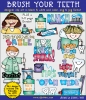 Cute kids clip art for Brushing your Teeth by DJ Inkers