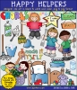 Happy Helpers cleaning clip art for kids by DJ Inkers