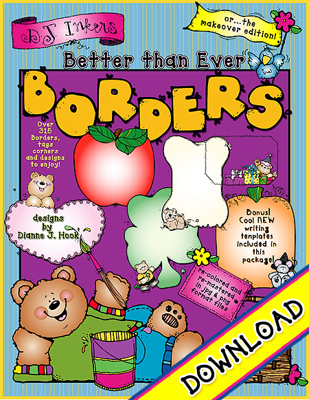 Cute clip art Borders for teachers, newsletters, notes, fliers and school hand-outs by DJ Inkers