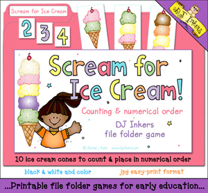 Scream For Ice Cream - Counting File Folder Game Download