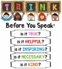 Think before you speak sign with clip art by DJ Inkers