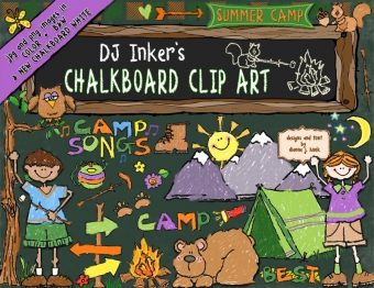 Chalk & Crayons clip art for camp and the great outdoors by DJ Inkers