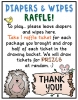 Diaper raffle sign for baby shower with clip art and fonts by DJ Inkers