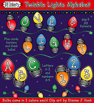 Twinkle Lights Clip Art Alphabet Download