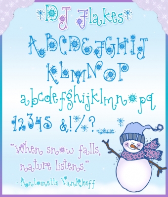 DJ Flakes is a cool winter snowflake font by DJ Inkers